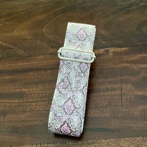 Baggalini Pink and Gray Snake Print Bag Starp